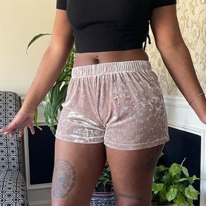 Velveteen high waisted brown shorts